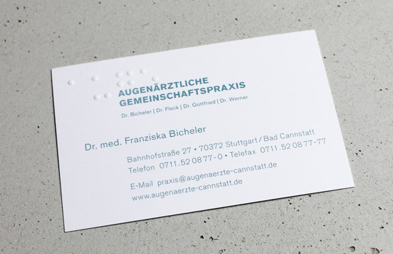Visitenkarte mit Prägung