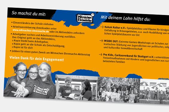Mitmachen Ehrensache – Faltblatt Stuttgart Rückseite